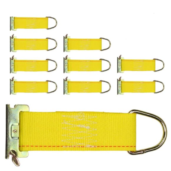 10-Pack E-Track Rope Tie-Offs, 2" x 6" Rope Tie-Off Cargo Tie-Downs w/E-Track Spring Fittings for Load Securement Tie-Down in Pickups, Trailers, Trucks, Boats, Vans, Cars