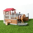 thumbnail image 1 of Simulation Animals Farm Stable Horse Stall Riders with Horses and Wash Area Model Action Figures Educational Playset for Kids, 1 of 1