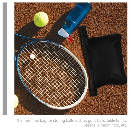 MEIBUTYUP Set of 2 Reusable Tennis Mesh Bags with Smooth Zipper and Adjustable Waist Strap for Easy Portable Storage