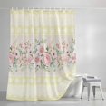 thumbnail image 3 of Pink Flowers Shower Curtains for Bathroom, Farmhouse Botanical Floral Boho Striped Waterproof Fabric Shower Curtain, Decorative Bathroom Curtain for Bathtub, 72"x84", No Hooks Included, 3 of 9