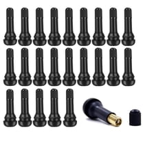 25 Pcs TR414 Tire Valve Stem, Kvago Rubber Snap-in Valve Stems, Tubeless Tire Valve Stems Replacement Suit for 0.453 inch Rim Holes on Vehicle Tires (Black)