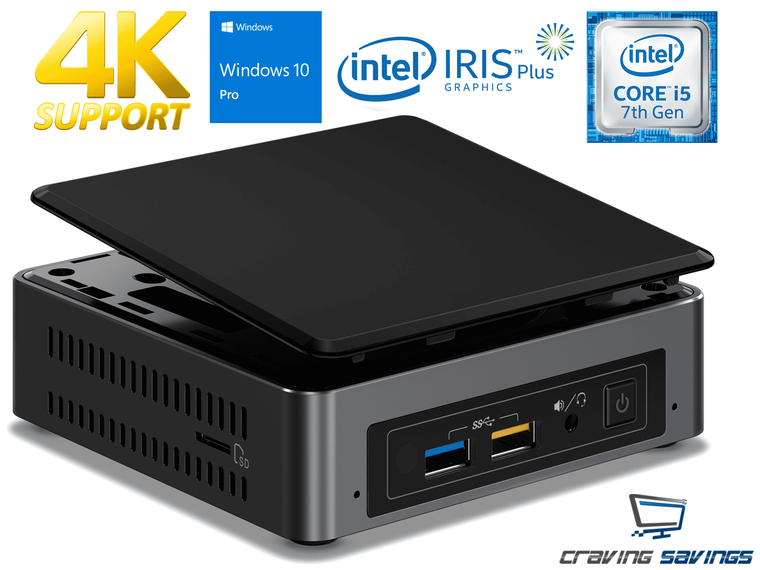 Intel NUC7i5BNK Mini PC, Intel Core i5-7260U 2.2GHz, 4GB DDR4