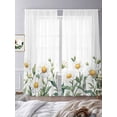 thumbnail image 3 of Sheer Curtain Panels Spring Flower Rod Pocket Voile Window Curtains Green Leaf Window Treatments Ligh Filtering Privacy Curtain Drapes for Bedroom Living Room 2 Panel Set 84 Inch Length,, 3 of 9