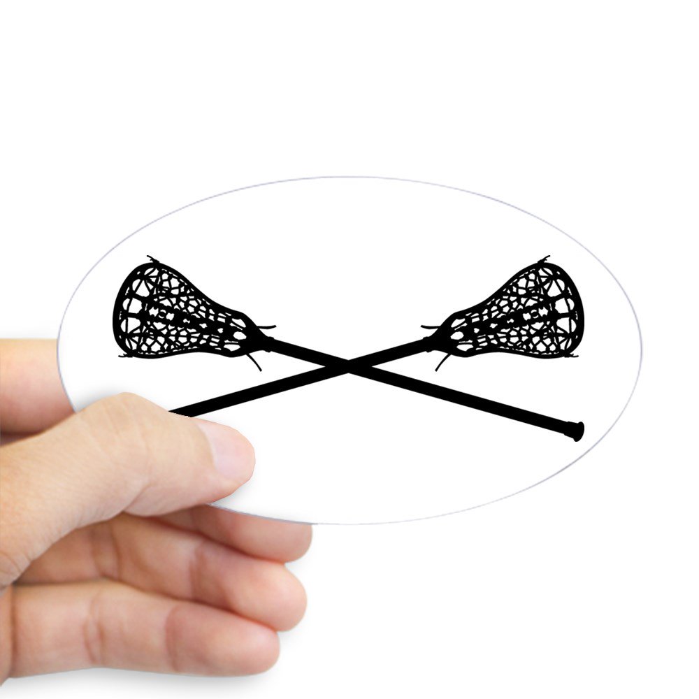 CafePress Crossed Lacrosse Sticks Sticker Sticker (Oval) Walmart