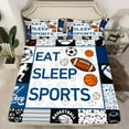 thumbnail image 2 of Homewish Eat Sleep Sports Twin Sheet Sets 3pcs for Kids Teens Adults,Basketball Football Baseball Twin Fitted Sheet Microfiber,Ball Gamer Breathable Flat Sheet,Lightweight Room Decor, 2 of 7