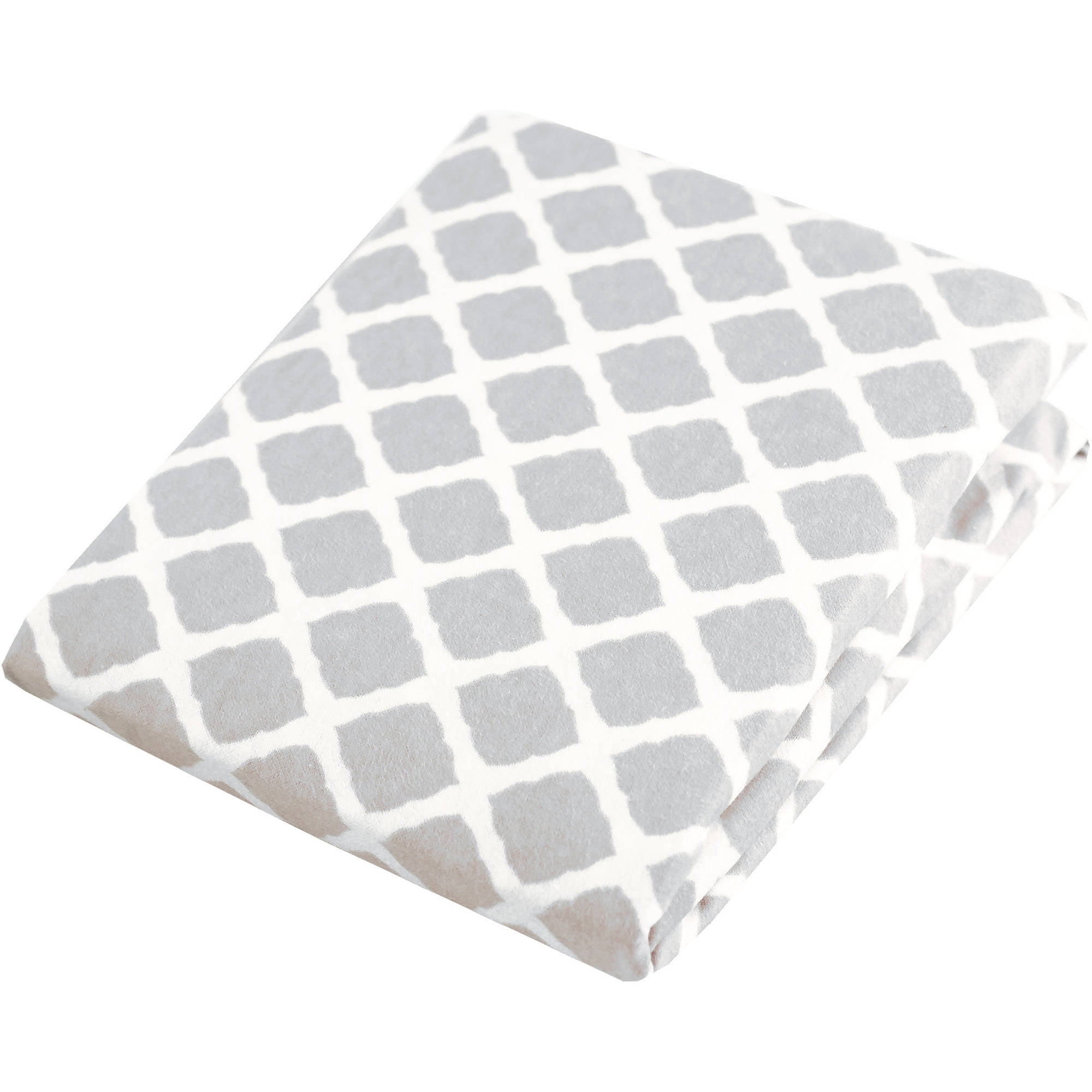 Kushies Change Pad Fitted Flannel Sheet, Lattice Grey