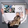 thumbnail image 2 of Weather Proof Premium Magnet Notice Board 9 x (8-1/2" x 11") Paper Area, Silver Aluminum with Dry Wipe Surface, 2 of 4