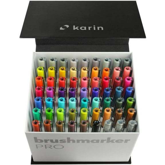 Karin Brushmarkers Pro Markers - Set of 63, Mega Box, Assorted Colors