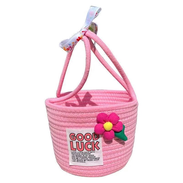 KAKOWELY Cesta de algodón para bebé: Bonita y pequeña caja de juguetes tejida, cesta vacía para baby shower con asas para la guardería de los niños, mantas, juguetes y ropa.