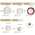 thumbnail image 4 of MALACASA, Series Felisa, 30-Piece Porcelain Dinner Set, Red Stripes Ivory White Dinneware Set, Service for 6, 4 of 8