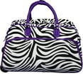 thumbnail image 5 of CalBags Animal Prints 21-Inch Carry-On Rolling Duffel Bag - Purple Trim Zebra, 5 of 8