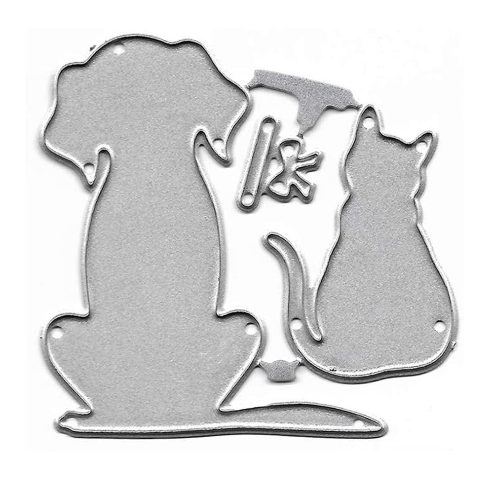 Animal Dog Cat Cutting Dies,Metal Carbon Steel Die Cut for DIY Album Paper Cards Making Decorative Crafts Embossing Scrapbook Stencil Shapes 2.1×2.2 Inch