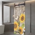 thumbnail image 3 of Farmhouse Sunflowers Window Privacy Film,Rustic Barn Doors Flowers Butterfly Wooden Static Cling UV Sun Blocking Window Tint Day and Night,Non-Adhesive One Way Privacy Cover 29.5''x78.7'', 3 of 7