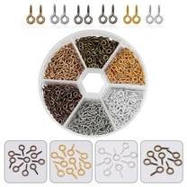 PAMINGONO Mini Screw Hooks Eye Pin Hook Multi-colored 600pcs 0.1x0.4x0.8in
