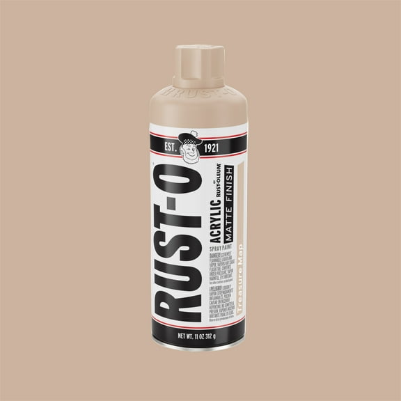 Treasure Map, Rust-Oleum Rust-O Acrylic Matte Spray Paint-392225, 11 oz