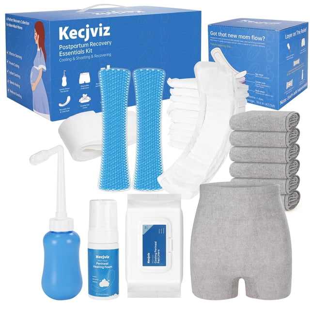 Kit de Recuperación Postparto Kecjviz Bolsa para Hospital 20 Piezas con Botella Peri