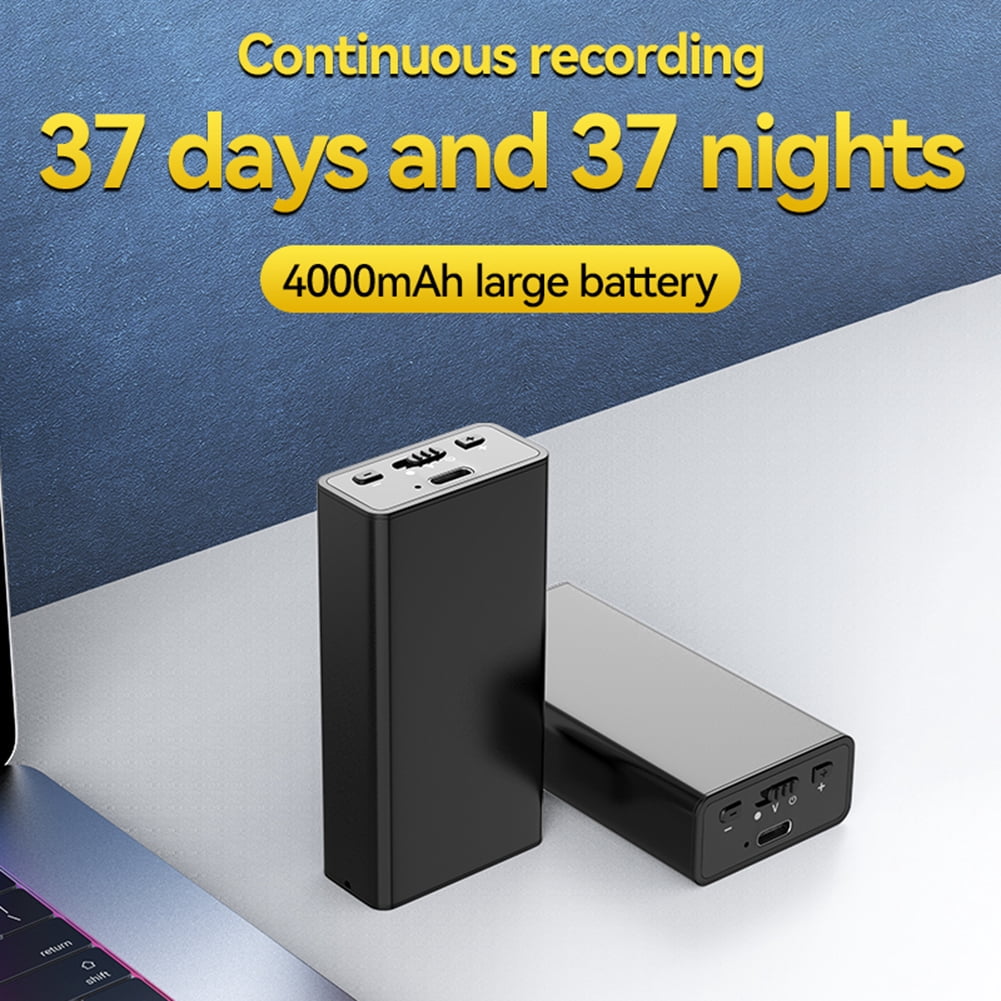 HUISZJ Digital Voice Recorder, Activated Audio Recorder Noise, Reduction Recorder 900 Hours Audio Recording for Lecture Interview Meeting(64G)