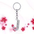 thumbnail image 5 of Simple Stylish Letter Key Chain Metal Rhinestones Key Ring Alphabet Keychain Bag Pendant Charm Birthday Gift (Letter J), 5 of 5