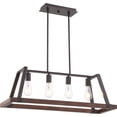 thumbnail image 4 of 60/6884 Nuvo Lighting Outrigger-4 Light Kitchen Pendant-11 Inches Wide by 10.75 Inches High-Brushed Nickel/Nutmeg Wood Finish, 4 of 7