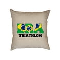 thumbnail image 1 of Brazil Triathlon - Olympic Games - Rio - Flag Decorative Linen Throw Cushion Pillow Case with Insert, 1 of 6