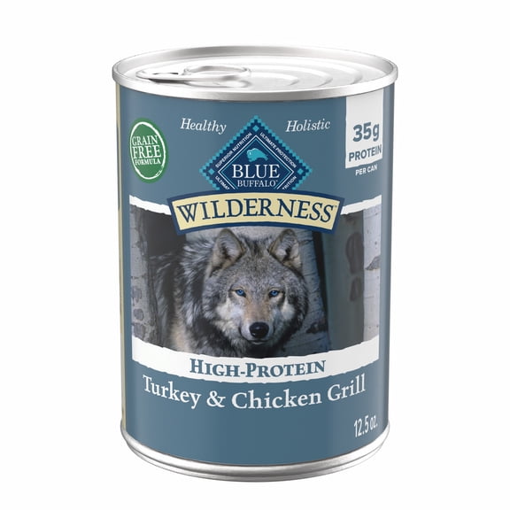 Blue Buffalo Wilderness Wet Dog Food for Adult Dogs, Grain-Free, 12.5 oz. Can (Multiple Flavors)