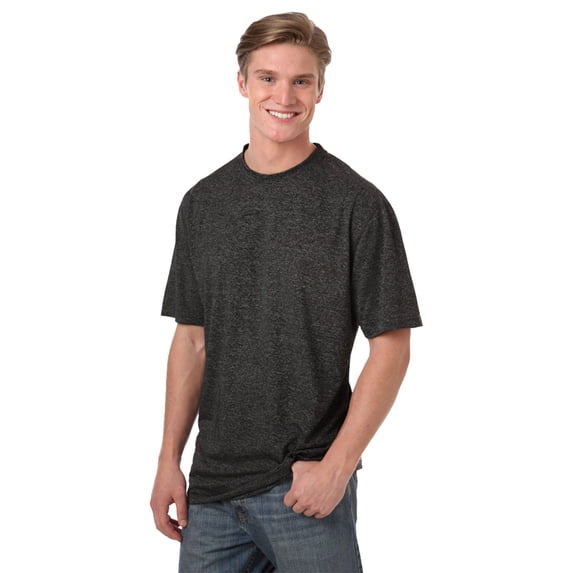 BlueGeneration Men's Heathered Wicking Tee - Heather Black Medium Solid