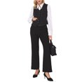 thumbnail image 2 of INSPIRE CHIC Women's Formal Button Down V Neck Vintage Striped Waistcoat Vest S Black, 2 of 5