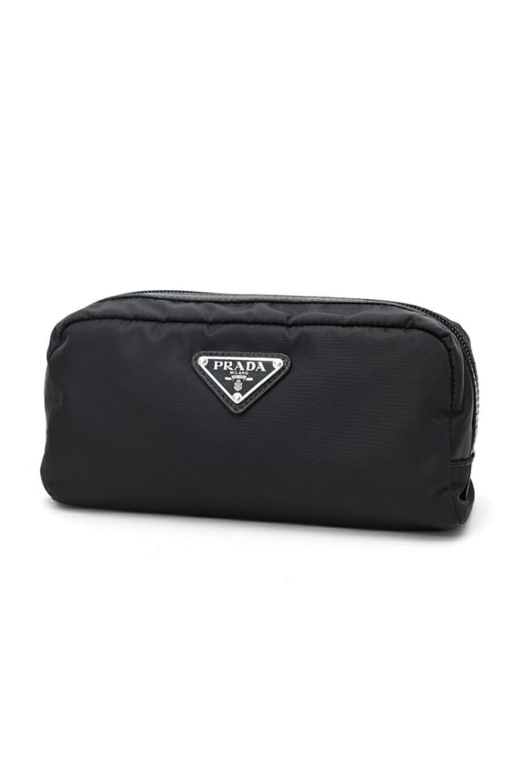 Pre-Owned Prada PRADA Re-Nylon x Saffiano Leather Nessexer Pouch Travel 2NA045 Nylon Black...