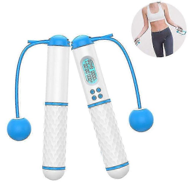 Cuerda para saltar, cuerda para saltar sin peso digital, cuerda para saltar inalámbrica ajustable para entrenamiento físico en casa para mujeres y hombres