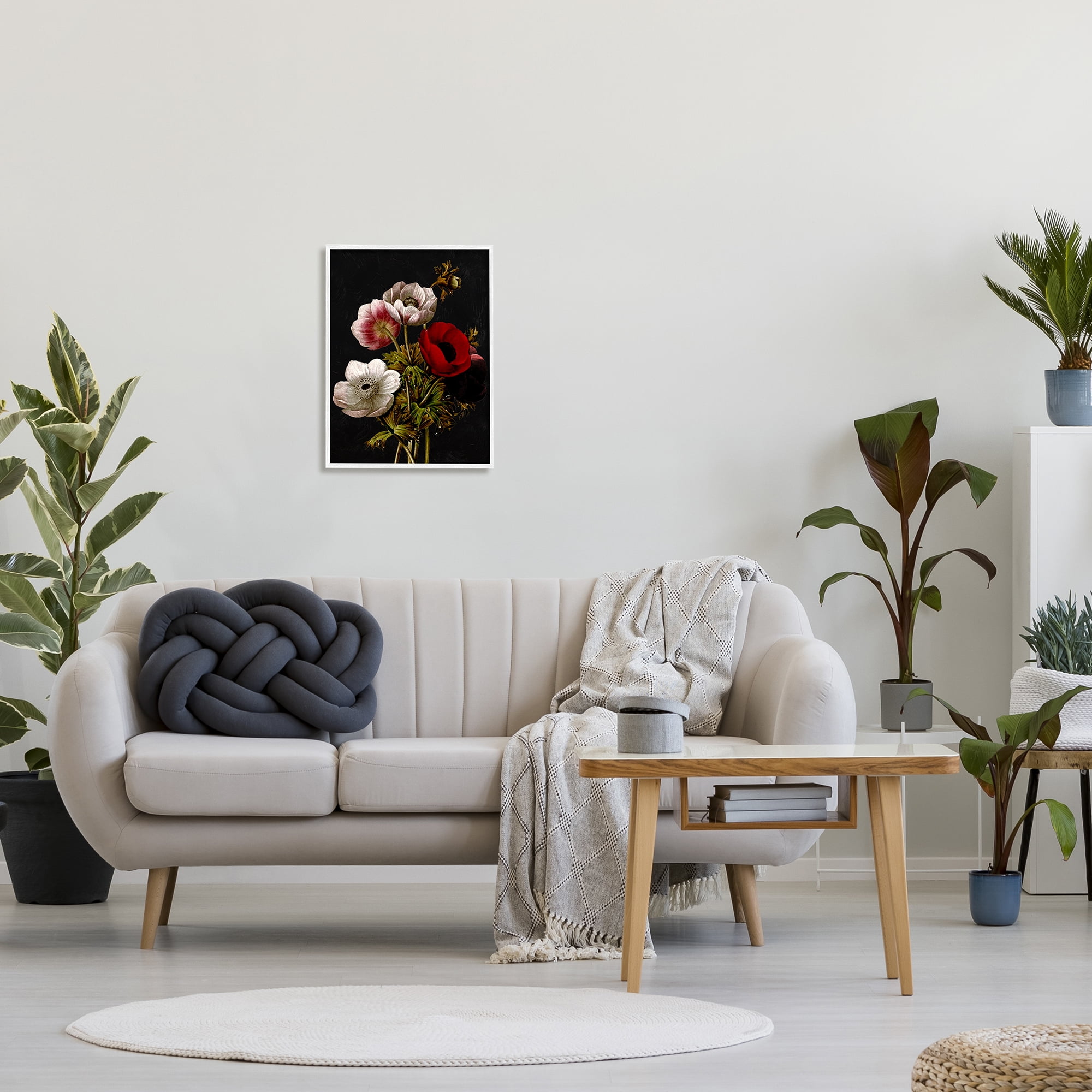 Stupell Industries Vintage Poppy Bouquet Botanical & Floral Painting White Framed Art Print Wall Art, 16 x 20