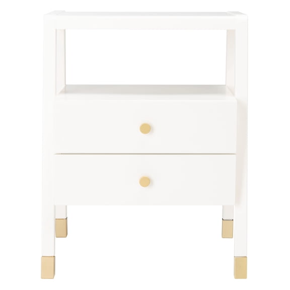 Safavieh Modern Storage Wood End Table, White/Gold