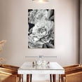 thumbnail image 3 of Elephant Stock Black And White Peonies Wall Art - Vertical Canvas Wall Art - Living Room Wall Decor - Floral And Botanical Canvas - Gray And Black Decor By Heidi Kuntz - 30" x 45", 3 of 8