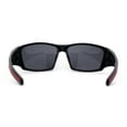 thumbnail image 4 of Mens Xloop Thick Temple Sport Biker Wrap Sunglasses Black Red Black, 4 of 4