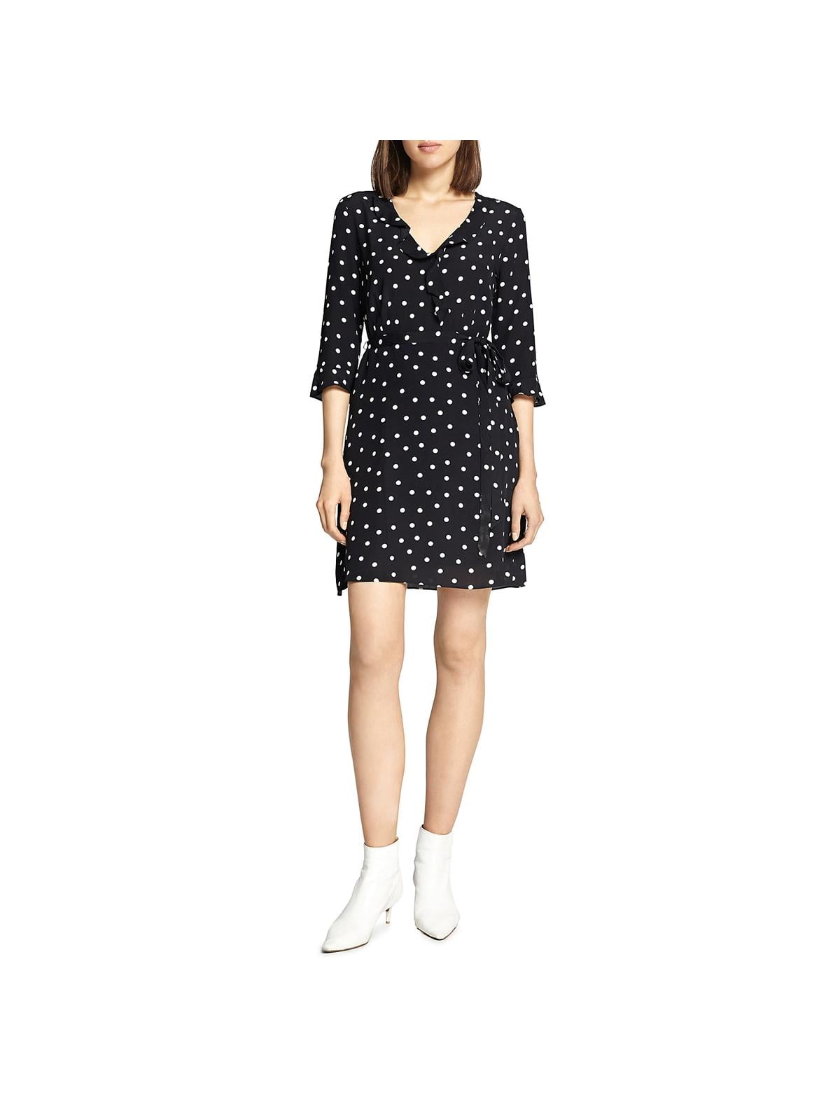 polka dot mini wrap dress