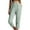 Mint Green, variant on QUYUON Womens Jean Capris Casual Solid Color Pockets Elastic Waist Comfortable Straight Calf-Length Pants Workout Capris Female Capris Style Q101 , Khaki Medium