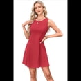 thumbnail image 1 of Vestido Mini de Fiesta con Cuello Redondo y Mangas , Color Rojo, Talla L, 1 of 6