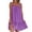 Purple, variant on Dresses for Women Fashion Floral O Neck Ruffle Hem Spaghetti Strap Sleeveless Summer Dress Purple M