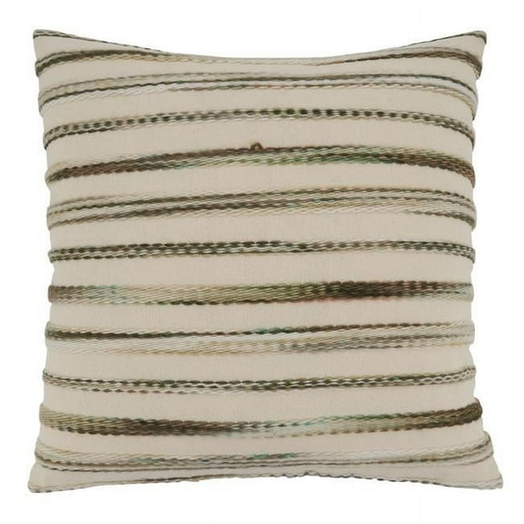 SARO 839.M22SD 22 in. Square Multicolor Stripe Weave Design Throw Pillow with Down Filling