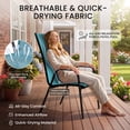 thumbnail image 4 of NAPWANT Patio Dining Chairs, Set of 4 Stackable Outdoor Chairs, All-Weather Space Saving Design, Peacock-Blue, 4 of 9