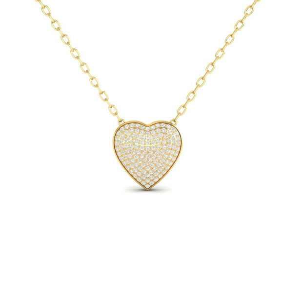 1.53CT Moissanite Heart Pendant Necklace in 18kt Gold Over Sterling Silver