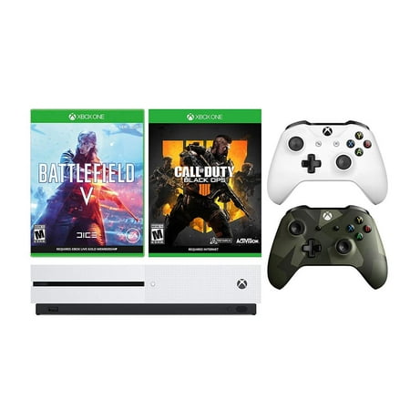 Microsoft Xbox One S Call of Duty BO4 and Battlefield V Special Bundle: Battlefield V , Call of Duty Black Ops 4, 1TB Xbox One s Console with Extra Air Force Wireless