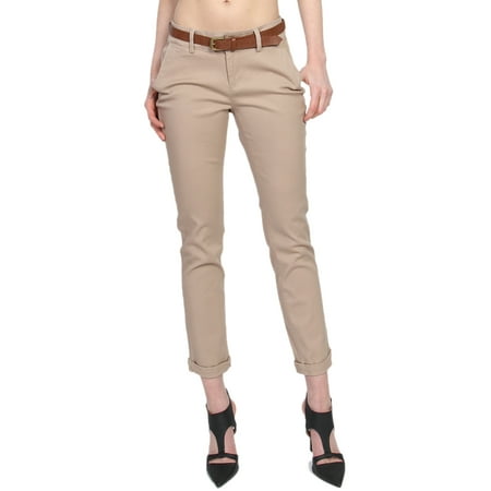 TheMogan Women's PLUS Cuffed Ankle Stretch Cotton Twill Casual Skinny Chino Pants