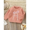 thumbnail image 6 of Suealasg Toddler Baby Girl Knitted Sweater Newborn Long Sleeve Bunny Embroidery Pullover 3M 6M 9M 12M 18M 24M 2T 3T Infant Easter Knitwear Jumpers Tops, 6 of 8