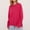 Hot Pink, variant on Lilgiuy Women's Round Neck Pullover Sweaters 2023 Fall Winter Solid Color Long Sleeve Slouchy Oversized Knit Jumper Tops for Travel Vacation Holiday