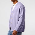 thumbnail image 3 of GrmtClth Cardigan Sweaters for Men Long Sleeve Waffle Knitted Sweater Loose Fit Open Front Cardigan Button Down Lightweight Daily Wear Purple 5XL, 3 of 4