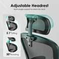 thumbnail image 4 of 56" Ergonomic Office Chair, Desk Chair with Adjustable Headrest and Breathable Mesh, High Back Computer Chair with Adjustable Lumbar Support for Home Office Study Room, Black, 4 of 8