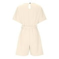 thumbnail image 6 of CheerKidz Short Jumpsuits for Women's Summer Solid Color Short Sleeved Neck Loose Fitting Seam Jumpsuit Casaul Shorts Outfits(Z02#Beige,L), 6 of 6
