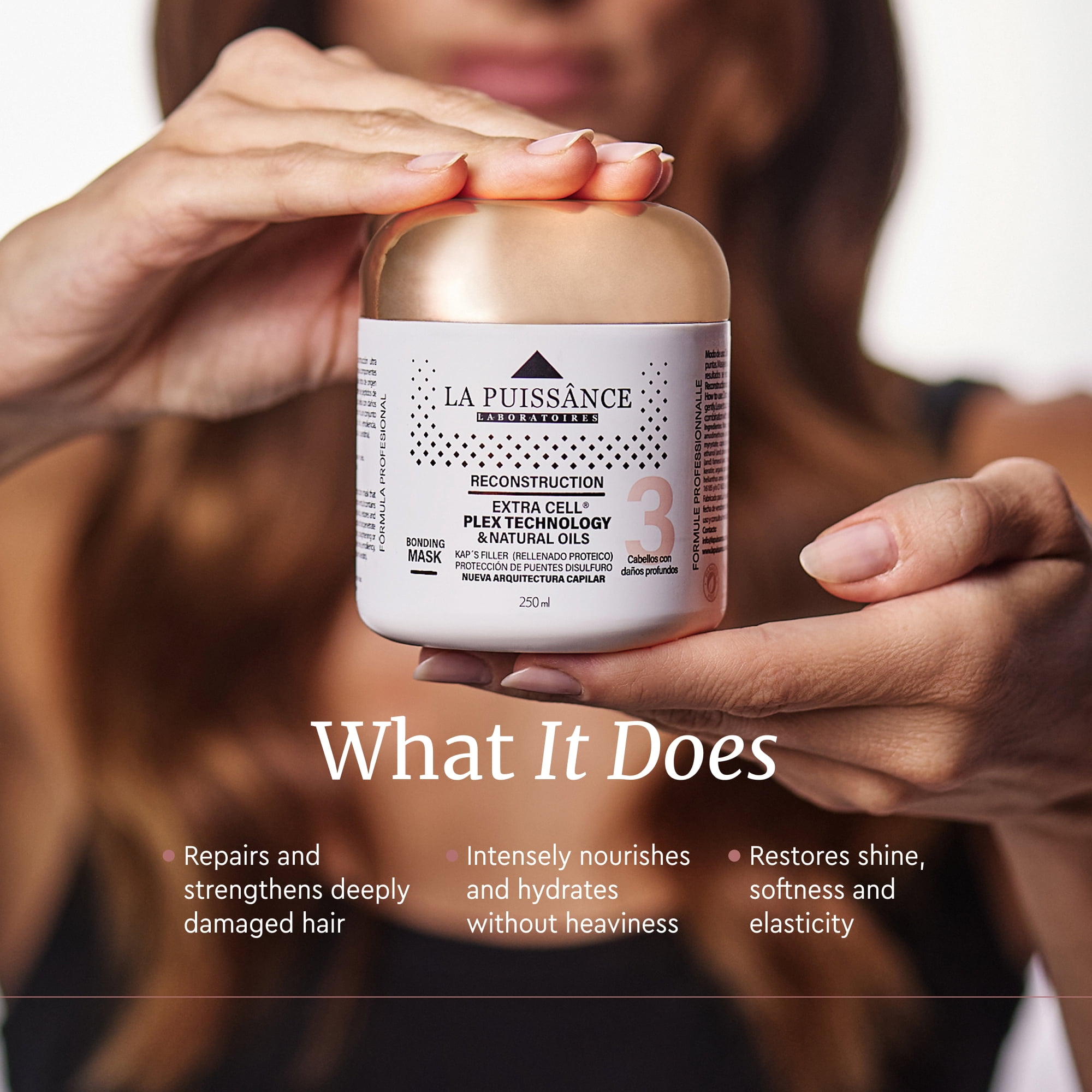 LA PUISSANCE Extra Cell Plex Deep Conditioning Hair Mask Step 3 - Moisturizing Repair Treatment for Damaged Hair - Ideal for Color-Treated, Bleached & Chemically-Treated Hair 8.45 fl oz