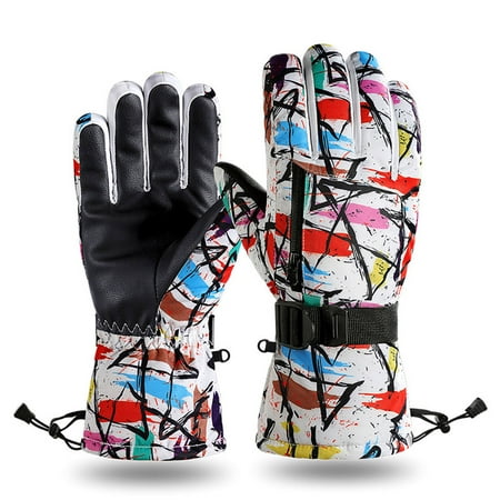 

TUOBARR Men s Woman s Gloves Winter Outdoor Windproof Ski Riding Touch-Screen Plus Velvet Double Layer Warm Gloves