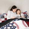 thumbnail image 5 of Feelyou Baseball Lover Kids Full Size Comforter Sets, Modern Sports Game Bedding Comforter Set, Cartoon Stars Patchwork Reversible Bedding Sets, Luxury Bedroom Decor, 3 Pieces, 5 of 8